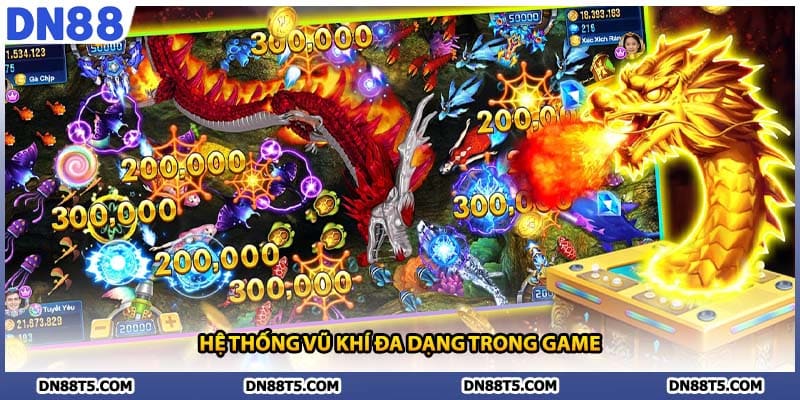 Hệ thống vũ khí đa dạng trong game